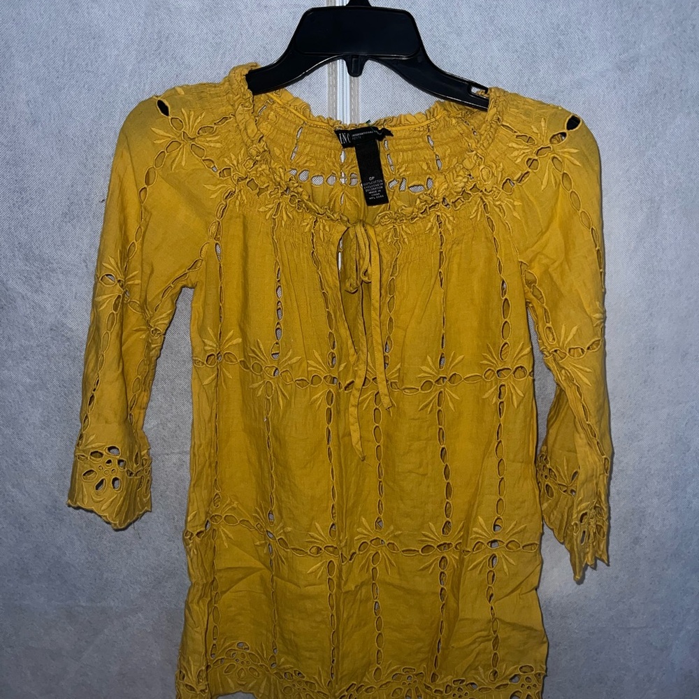 Yellow Eyelet Blouse